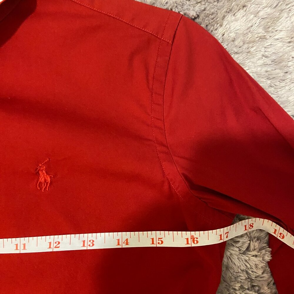 Ralph Lauren Women’s Super Slim Fit Red Shirt 95% Cotton French Cuffs Sz 4 - Picture 11 of 15
